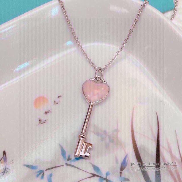 Tiffany純銀飾品 蒂芙尼女士專櫃爆款桃心鑰匙項鏈  zgt1649